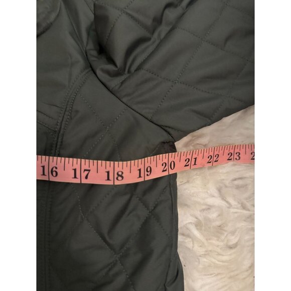 Eddie Bauer Womens Olive Green Quilted Jacket Tall Medium - Picture 11 of 11